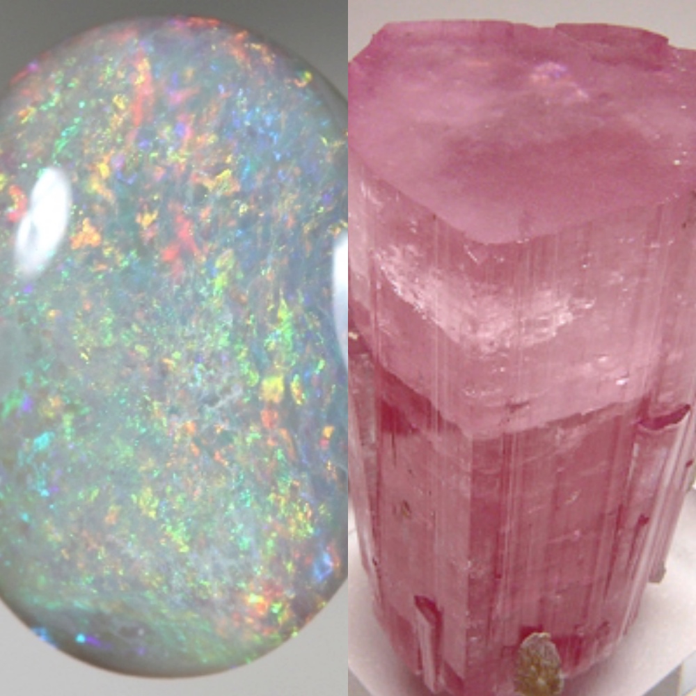 Opal & Pink Tourmaline - October Birthstones
